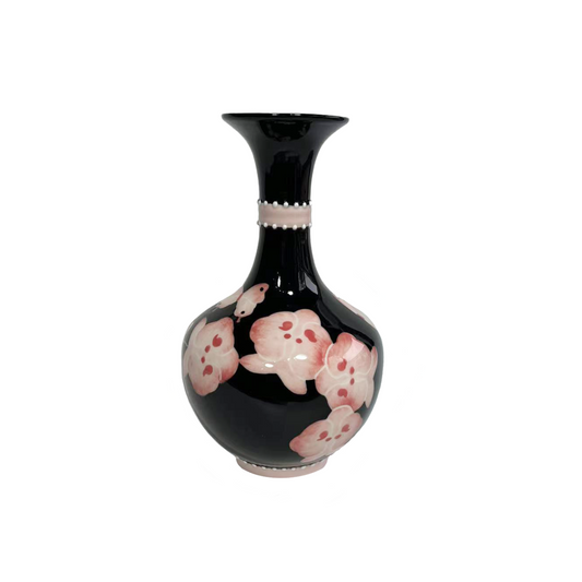 Ruyun Yu: Black-Pink Butterfly Orchid Vase