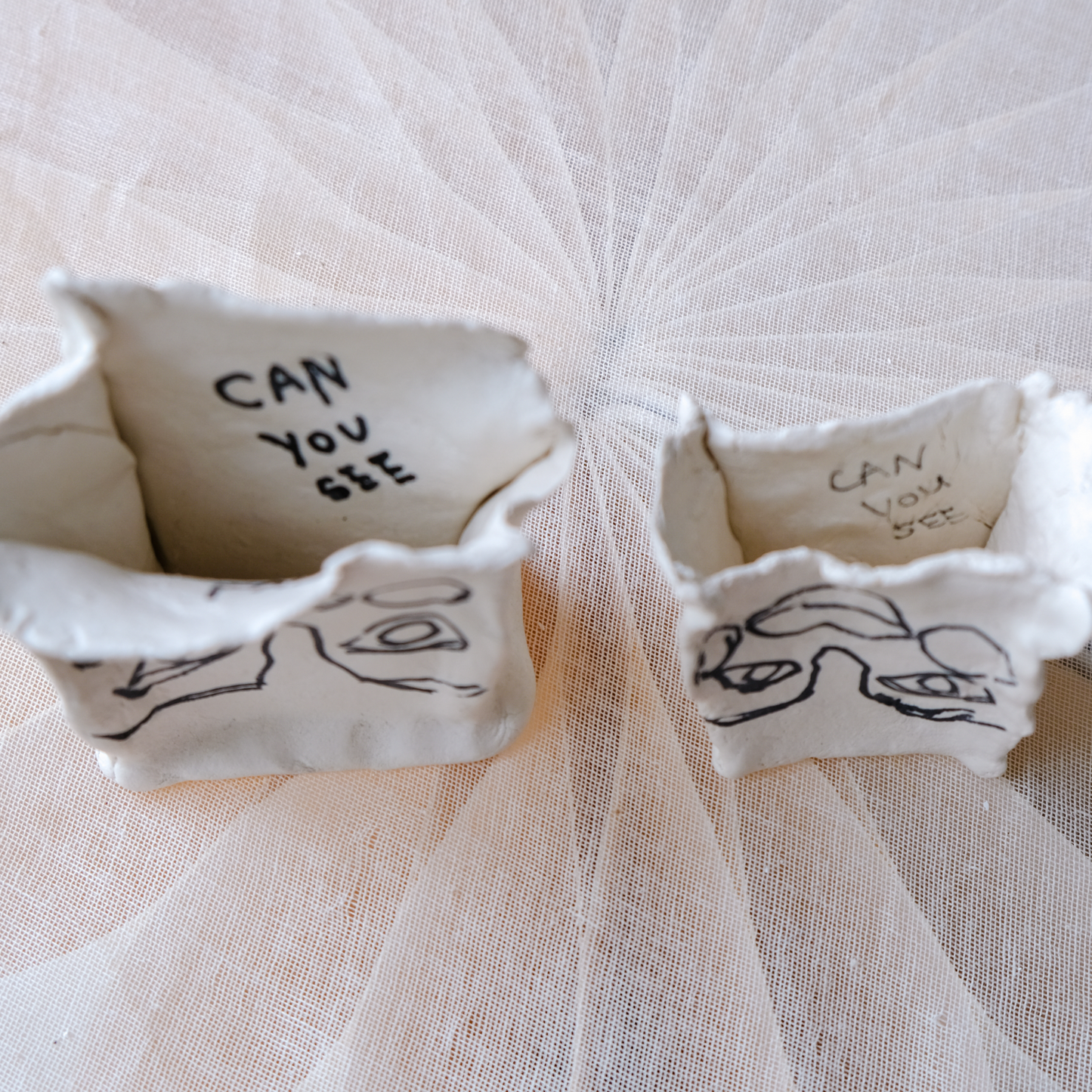 Sherly Fan: MINI PAPER BAG SCULPTURE DUO B&W