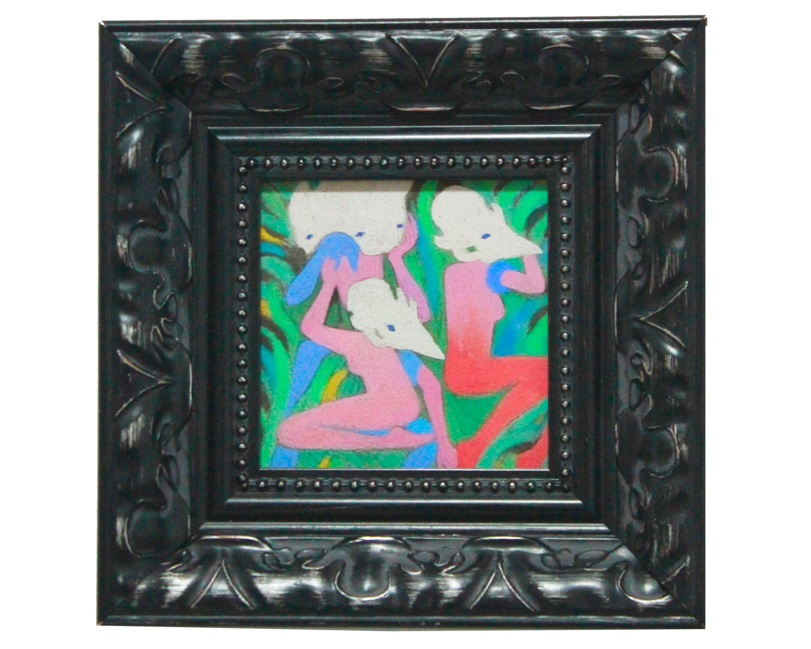 Art illustration framed Crowded with People framed print by Asian illustrator Xinyue Guo